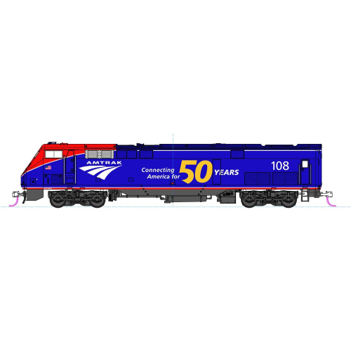 P42 Loco Amtrak PhVI 108 w/50th Logo