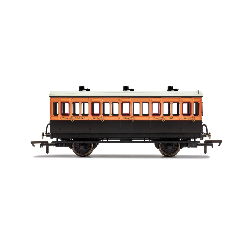 LSWR 4 Wheel Coach 3rd Class Fitted Lights 308