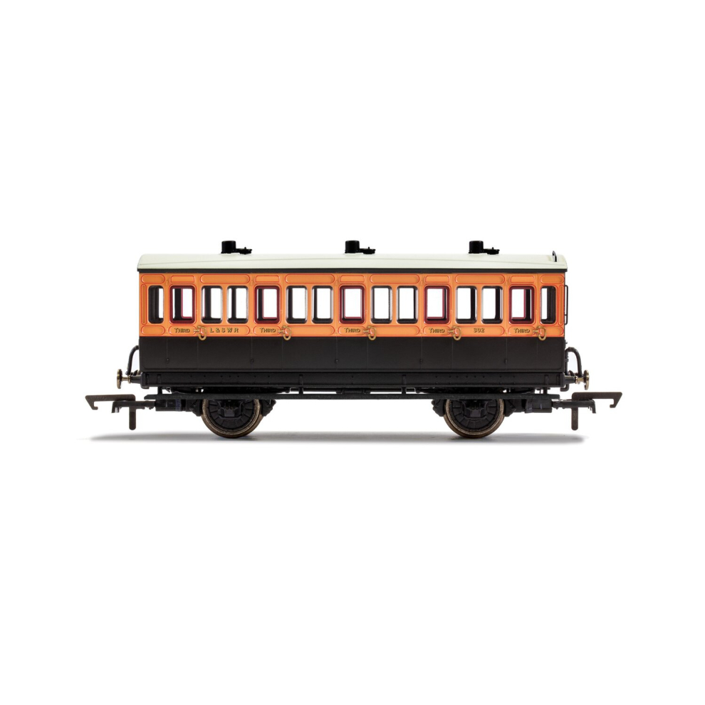 LSWR 4 Wheel Coach 3rd Class Fitted Lights 302