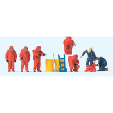 Fireman in Red Chemical Suits (6) Exclusive Figure Set