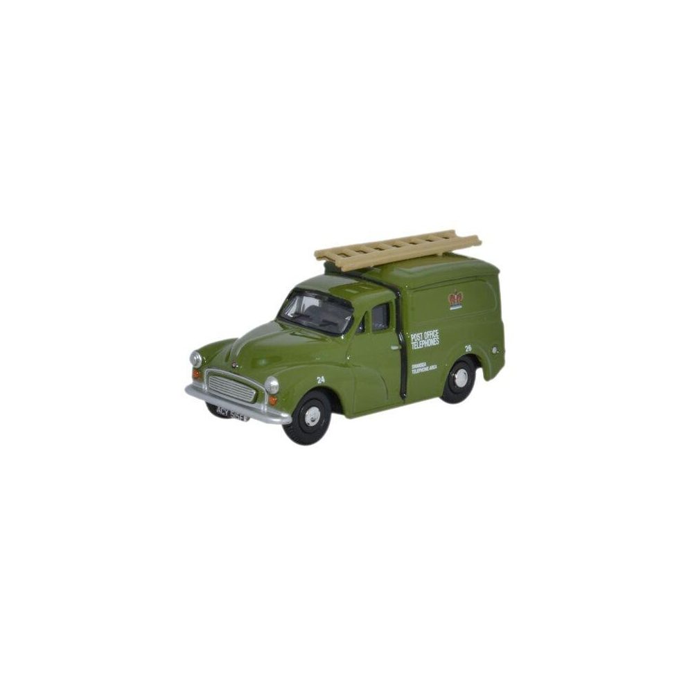 Oxford Diecast Morris Minor 1000 Van Post Office - Classic Mail Van With Roof Ladder (1950S) Green