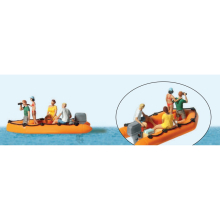 Family in Rubber Dinghy (4) Exclusive Figure Set