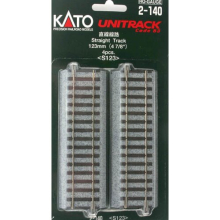 Kato 2-140 HO Unitrack 123 mm 4 7/8 inch recht 4 stuks