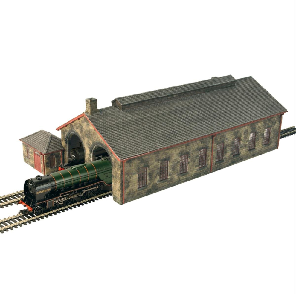 Scenecraft Two Road Stone Engine Shed (Pre-Built)