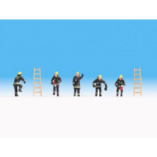 Firemen (5) Black Uniform and Ladders (2) Figure Set