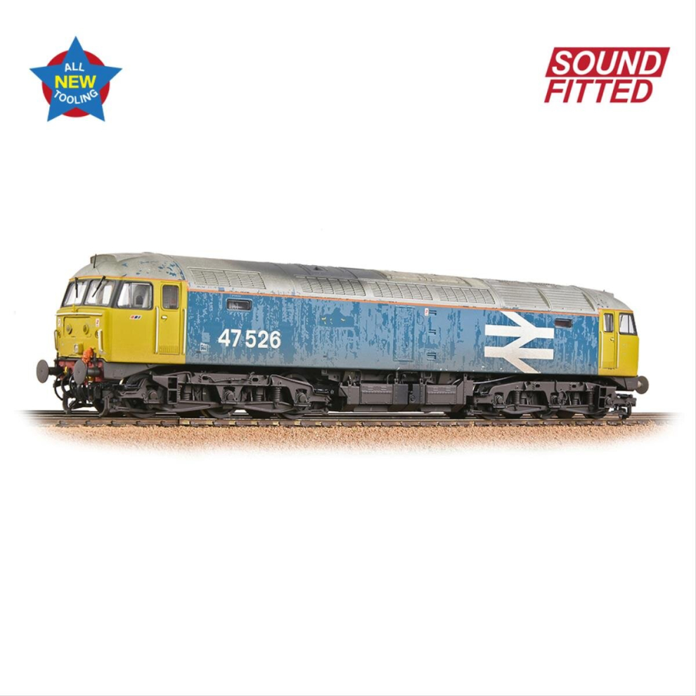 Class 47 526 BR Blue Large Logo Weathered (DCC-Sound)