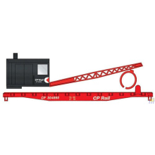 Walthers Trainline Ho Scale Model Flatcar With Logging Crane - Canadian Pacific 304860 Red Black Multimark Logo