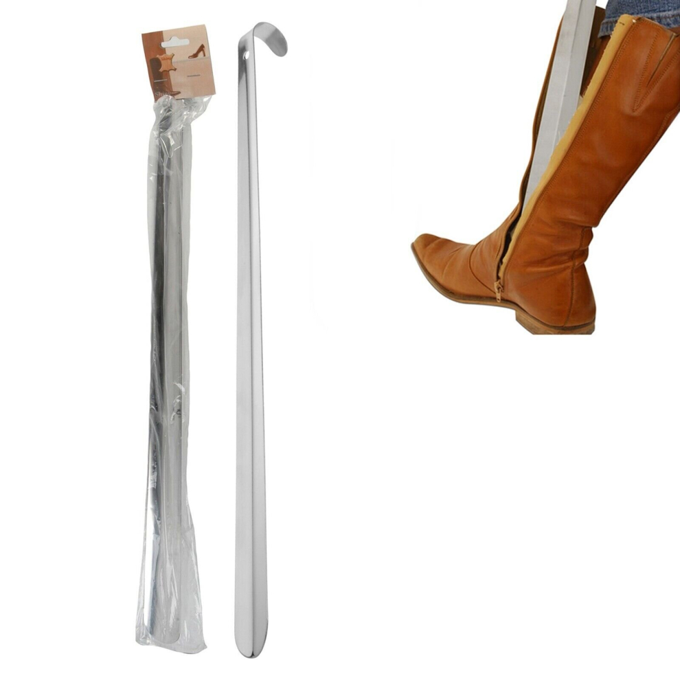 Metal Shoe Horn Long Handle Boot Wellie Grip Mobility Disability