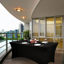 (BLACK) 6FT Elastic Spandex Table Cover for Standard Folding Tables Party Buffet Cloth