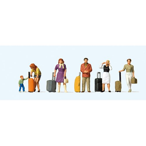 Standing with Wheeled Suitcases (6) Exclusive Figure Set