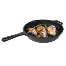 (Grill Pan 10”X2”) Cast Iron Frying Pan Griddle Skillet Pan Grill Fry