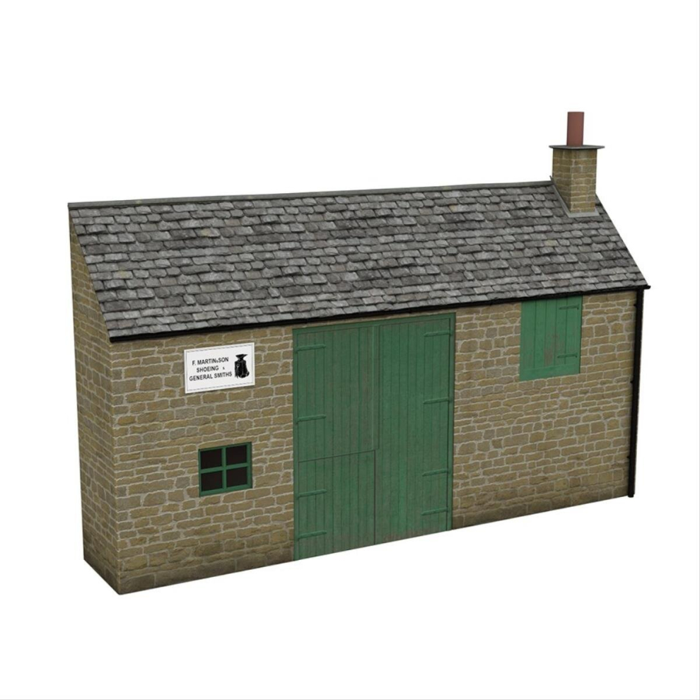 Scenecraft Low Relief Honey Stone Smithy (Pre-Built)