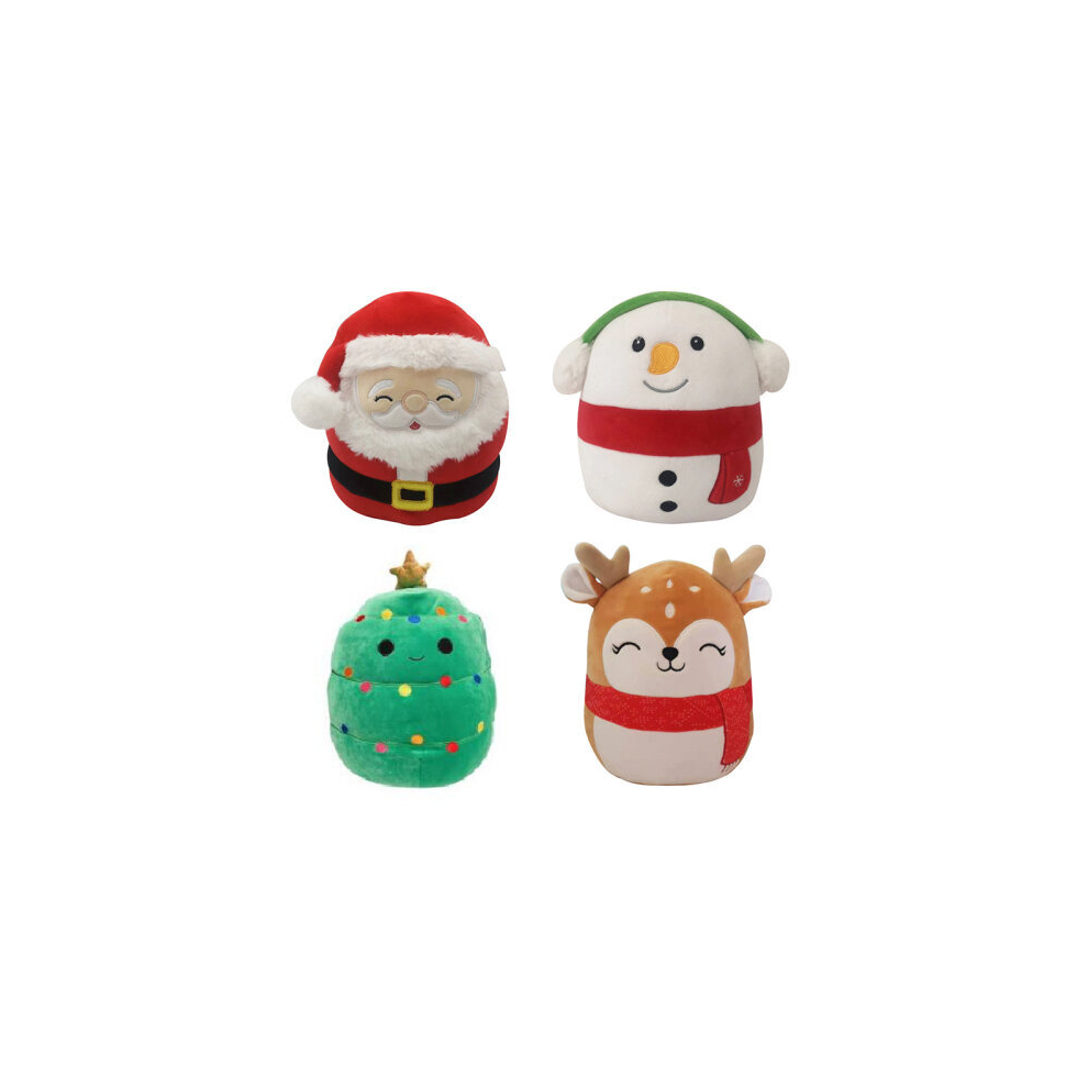 (4PCS) Plush Toy Xmas Santa Claus Stuffed Animal Doll Kids Birthday Gift