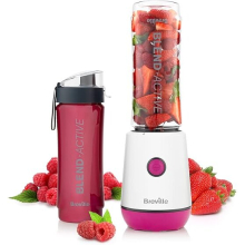 Breville Blend Active Personal Blender & Smoothie Maker | 350W | 2 Portable Blend Active Bottles (600ml) | Leak Proof Lids | White & Pink [VBL248]