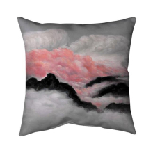 26 x 26 in. Grey & Pink Clouds-Double Sided Print Indoor Pillow