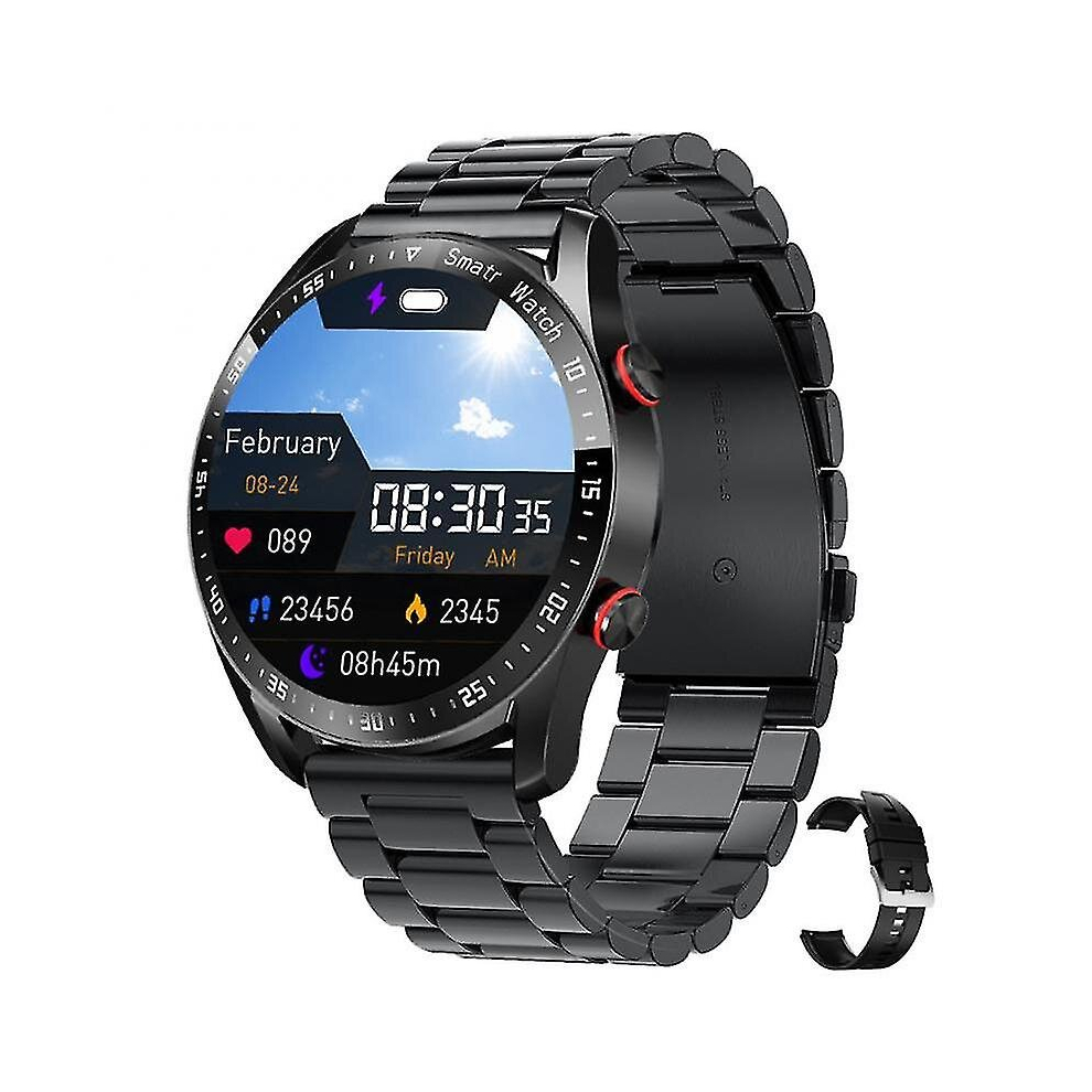 (Black steel belt) 2023 New Huawei Smart Watch Ip67 Waterproof Ecg ppg Fitness Tracker Health Monitor Bluetooth Call Sports Watch