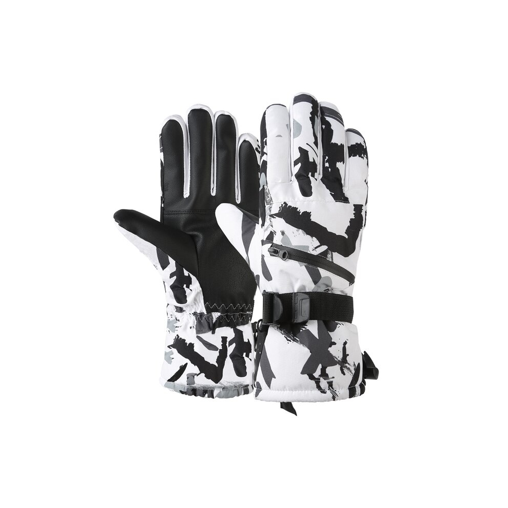 (Snowboard Gloves111111, L) Winter Snowboard Ski Gloves PU Leather Non-slip Touch Screen Waterproof Motorcycle Cycling Fleece Warm Snow Gloves Unisex-image-OPC-PCPC2SK-NEW