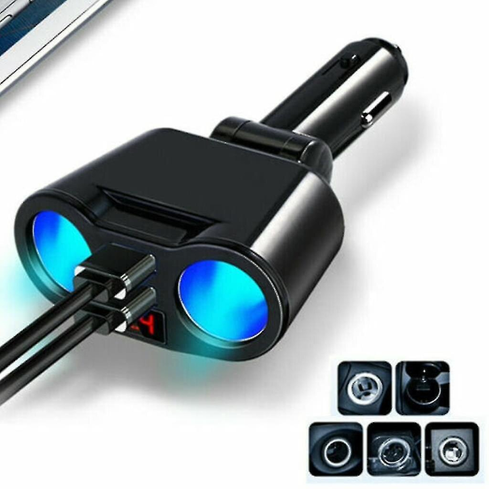 Adapter Cigarette Lighter Dc 2 Outlet,Built-In Cigarette Lighter Black 9352969022885