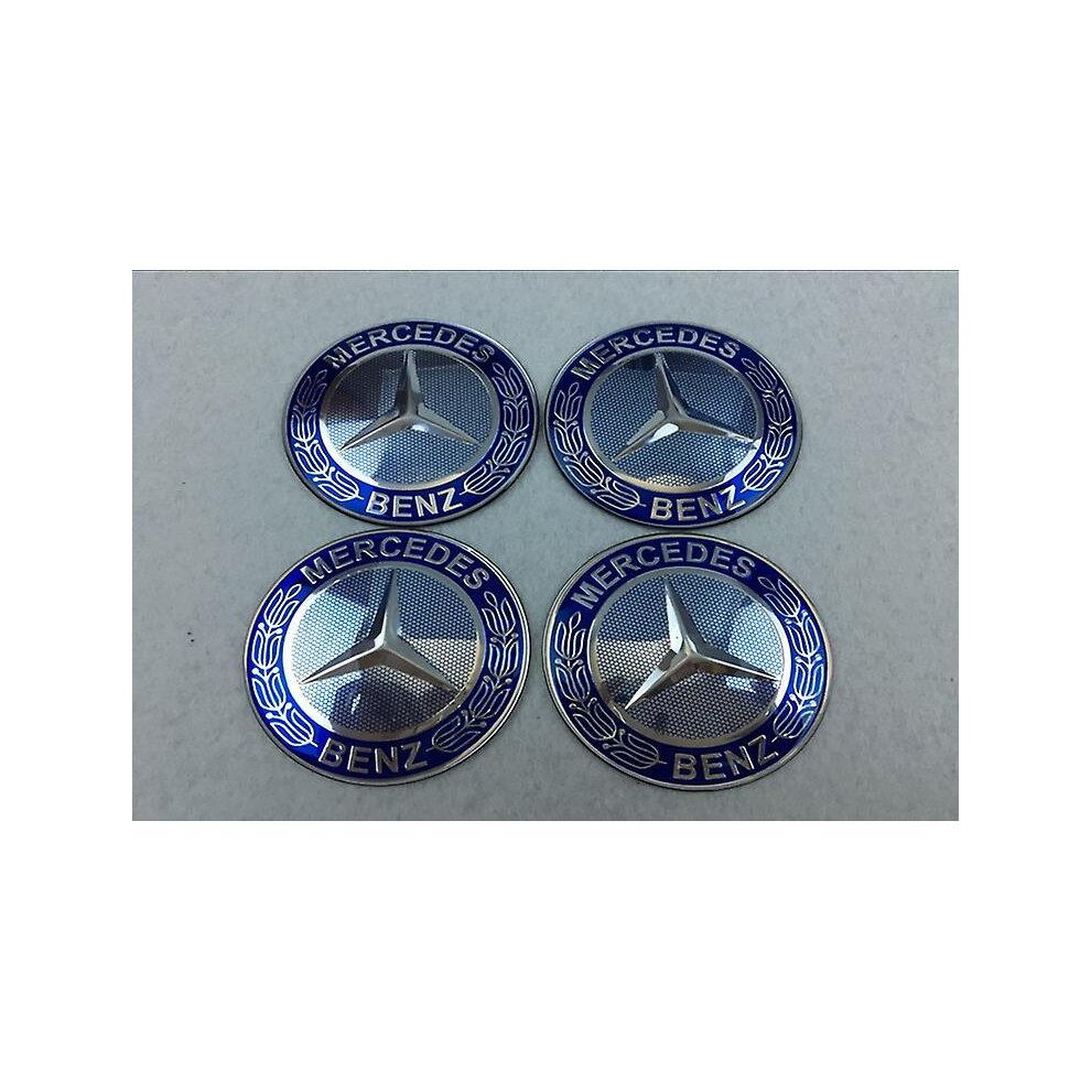 Veeki Modified Hub Sticker, Hub Center Cover Sticker, 65Mm Hub Cover - Mercedes-Benz (Four Pack) Blue 9352969008667