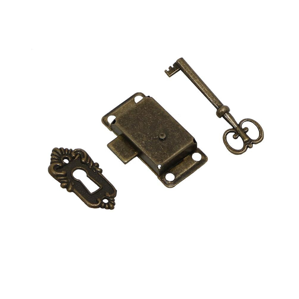 Antique Cabinet Door Lockcyan Color, Antique Lock Set - Decorative Lock With Keys And Screws - For Mailboxes, Lockers, Cabinets, Tool Box 9352969015948
