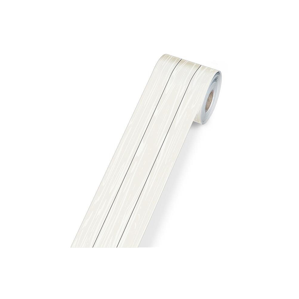 Photos - Garden & Outdoor Decoration Wood Grain Rolled Straight Bulletin Board Borders, White - Roll of 3 BU2963321