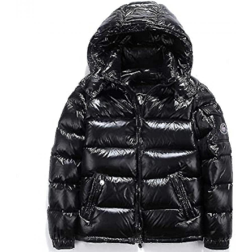 (Black, 5XL) Shiny Down Jacket Men's Winter Jacket Stand Collar Down Jacket With Hood
