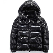 (Black, S) Shiny Down Jacket Men's Winter Jacket Stand Collar Down Jacket With Hood