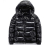 (Black, S) Shiny Down Jacket Men's Winter Jacket Stand Collar Down Jacket With Hood 1