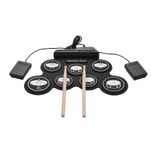 7 Pads Electric Drum Set ,portable Roll Up Drum Kit With Drum Pedals Drum Sticks, Gift For Kids Adu