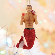 (B) Merman Ornament Christmas Pendant Christmas Tree Acrylic Pendant Christmas Decor