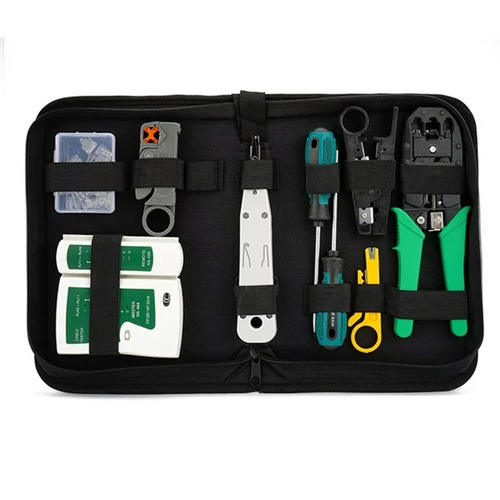 Network Cable Repair Tool Kit Set Rj45 Rj11 Cat6 Cable Tester Test Crimper 1