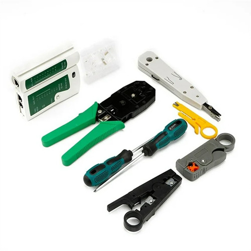 Network Cable Repair Tool Kit Set Rj45 Rj11 Cat6 Cable Tester Test Crimper 2