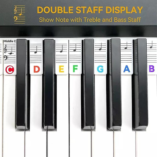 Removable Silicone Piano Keyboard Note Labels Piano Notes Guide Stickers 88 Keys 1
