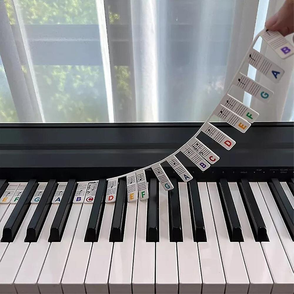 Removable Silicone Piano Keyboard Note Labels Piano Notes Guide Stickers 88 Keys 9352969054862