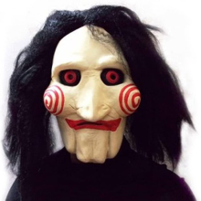 Halloween Full Head Latex Mask Saw Movie Jigsaw Puppet Creepy Scary Mask Halloween Cosplay_fi