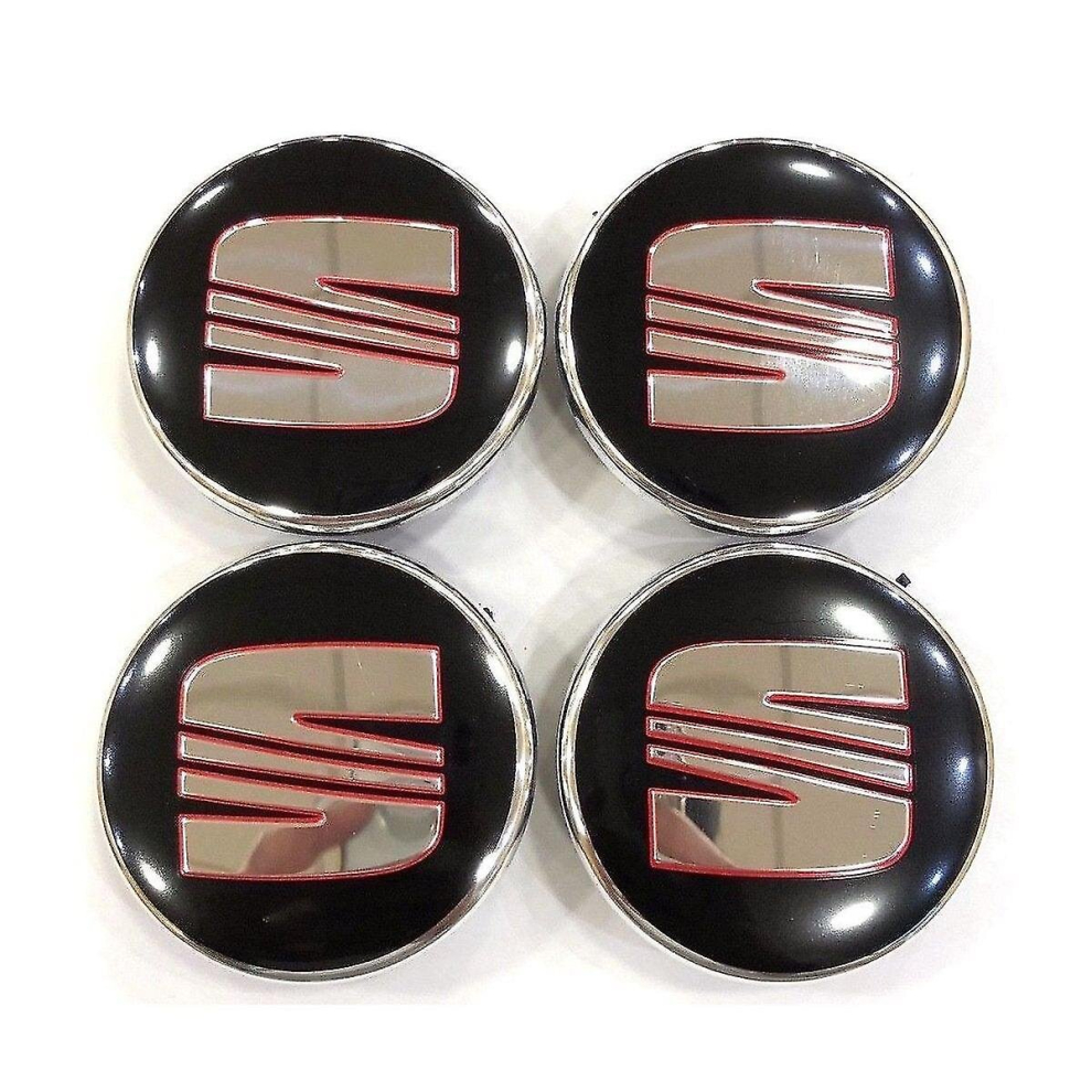 Black/silver/red Seat Wheel Center Caps Hub Badges 56mm 4 Pcs For Ibiza Leon-image-OPC-PCPCTKY-NEW