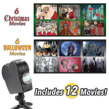 Halloween Window Projector Lamp Led Festival 12 Movies Christmas Display Light