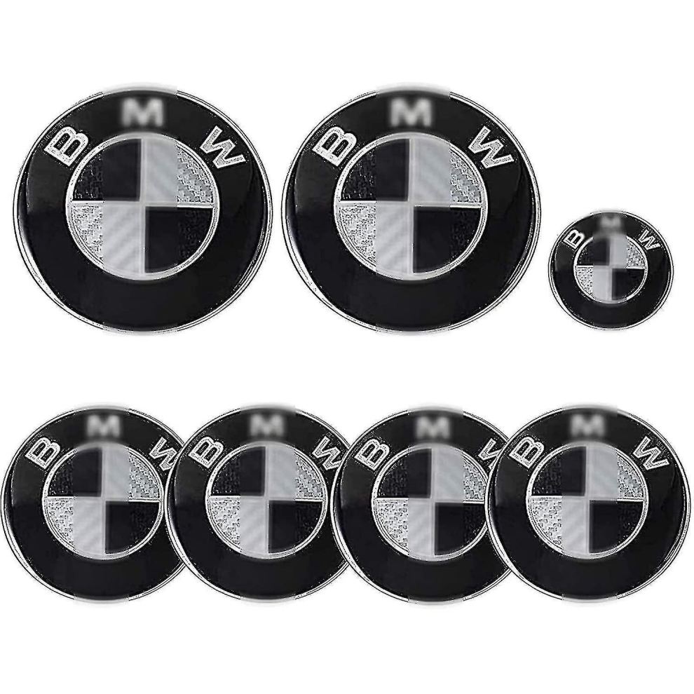 Car Emblem 7 Parts For Bm-W 82Mm Emblem Bonnet And Trunk And Emblem 68Mm Hubcaps And 45Mm Steering Wheel Emblem -Krygv 9352969062331