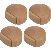 Adhesive Door Stopper - Wooden Door Stopper For Flooring And Parquet - Adhesive Door Stopper - Discreet And Elegant Doorstop - Set Of 4 (beech)