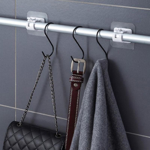 4 Pack Self Adhesive Adjustable Curtain Rod Holder Clamp Hooks Rod Bracket 1