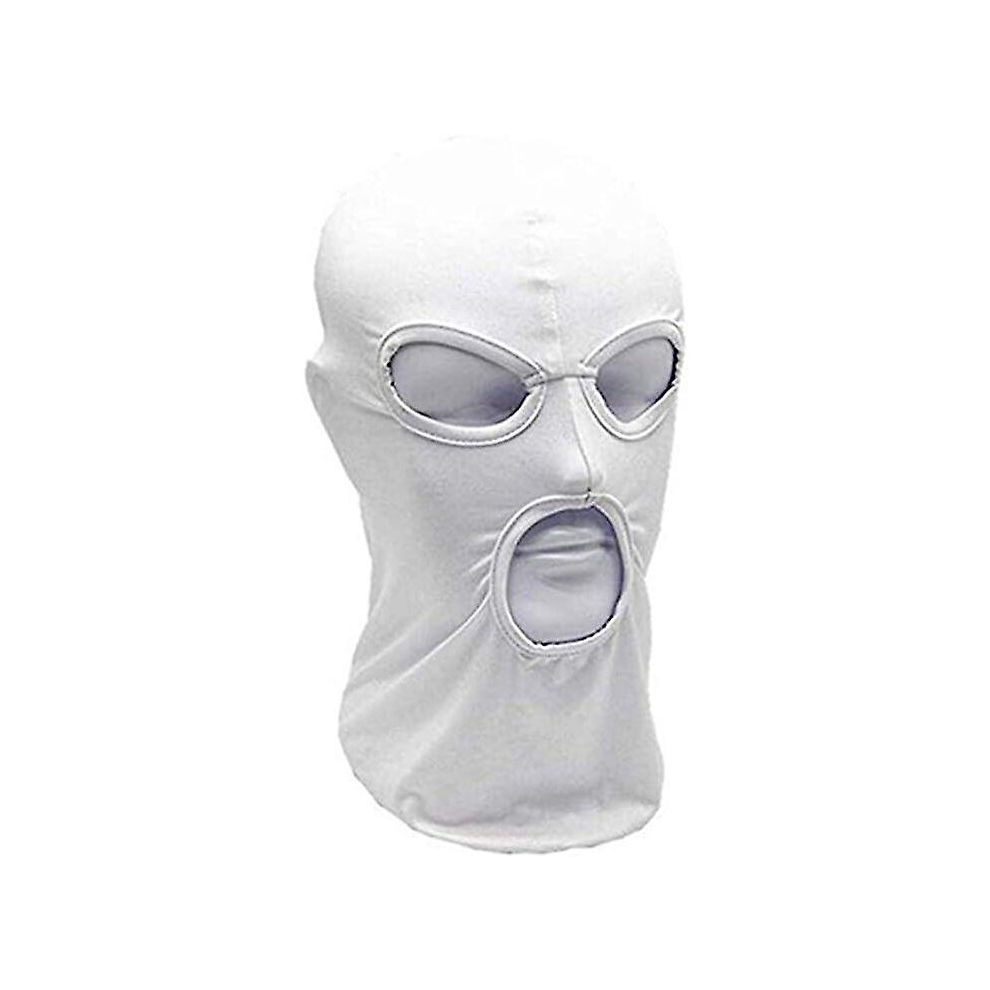 3-Hole Full Face Mask, Thin Balaclava For Motorcycle, Bike, Hunting, Cycling, Skiing White 9352969086054