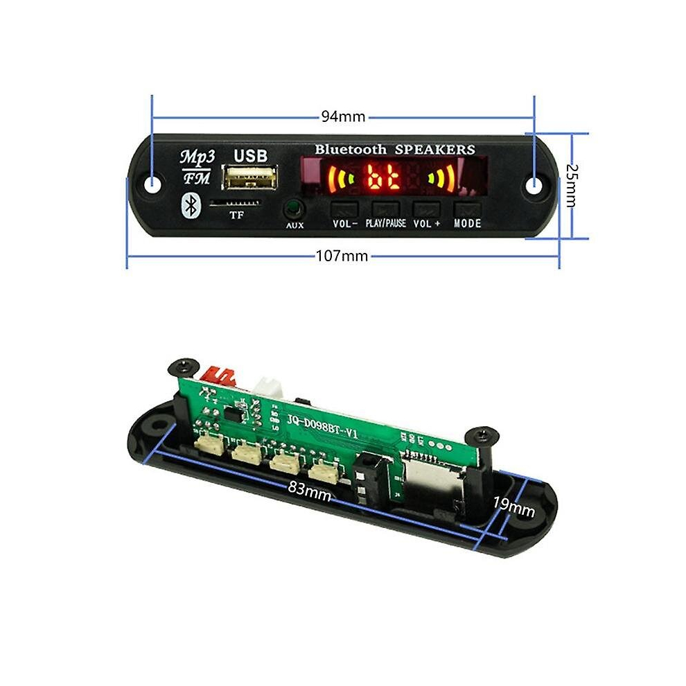 Usb Mp3 Module Bluetooth 12V Mp3 Wma Decoder Board Audio Module Fm Aux Usb Tf Radio For Car Remote 9352969088201
