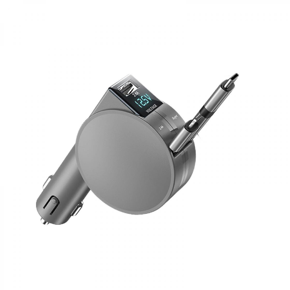 Usb C Car Charger, Fast Charge 60W, Two Retractable Cables (2.6Ft) And Usb Port Car Charger Adapter, Compatible With Iphone 9352969080908