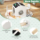 Casart 3 pcs Kids Table Chair Set w/Desktop Chalkboards Children Activity Table 6