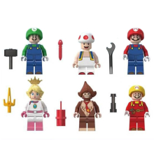 (Style B 6pcs) Super Mario Luigi Peach Princess Mushroom Mini Figures Building Blocks Characters Fits Lego Kids Best Gift