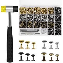 360 Set Leather Rivets 4 Colors Double Cap Rivets Tubular 4pcs For Diy Leather Craft Clothes Shoes