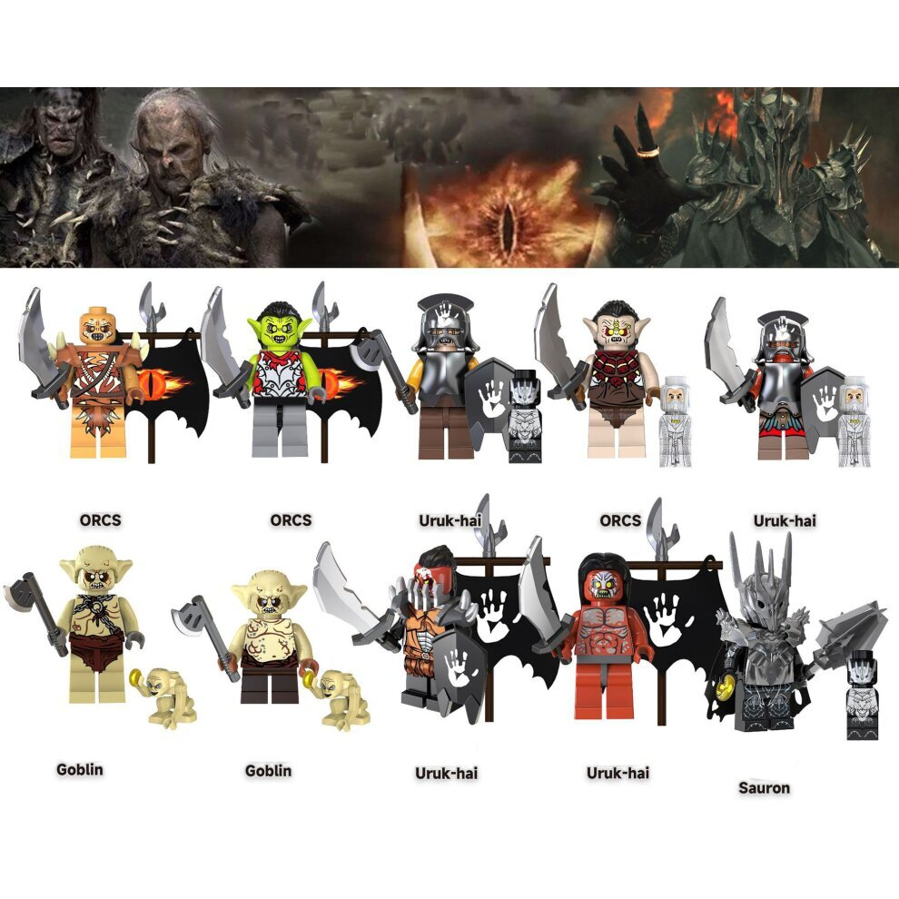 (10PCS) 18PCS Lord of the Rings Minifigures Toys Fit Lego