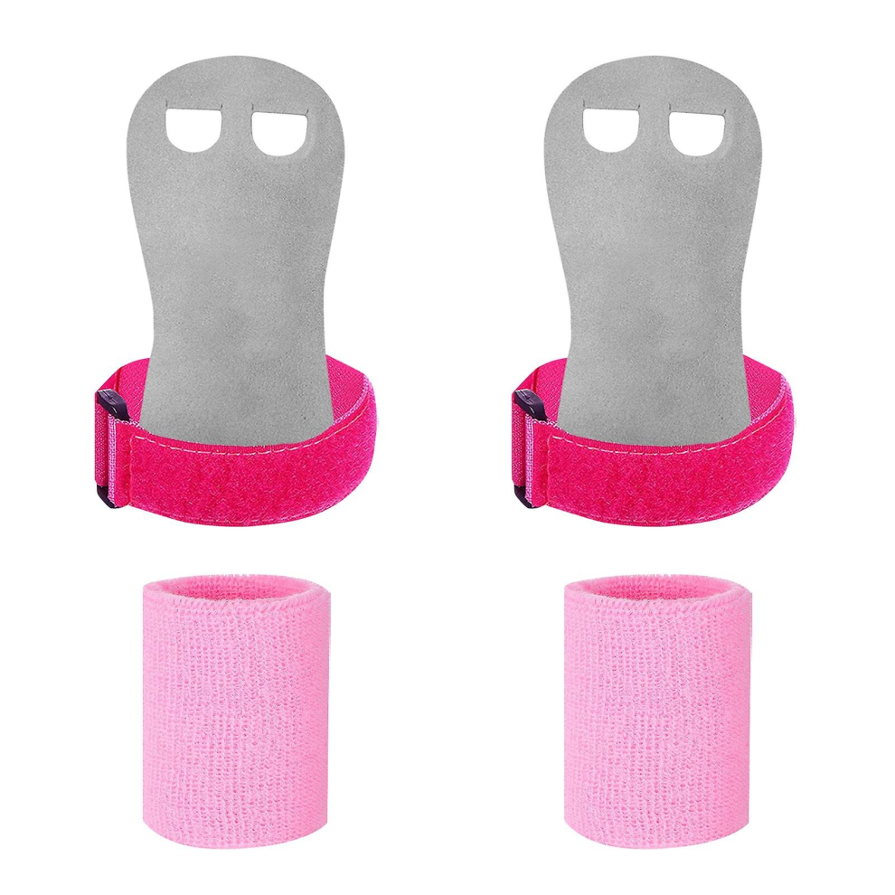 Kids Gymnastics Grips & Wrist Guards Elastic Leather Hand Protectors for Bars Weights Non-Slip Sweat-Absorbent