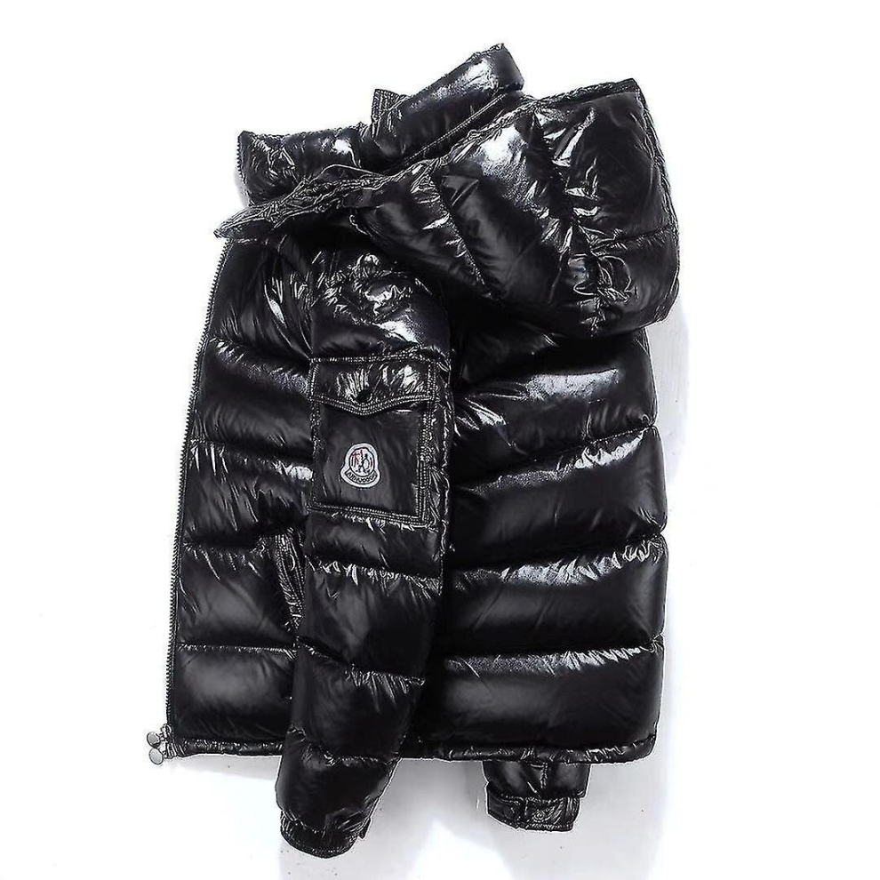 (Black) Hooded Down Jacke Shiny Down Jacket Men