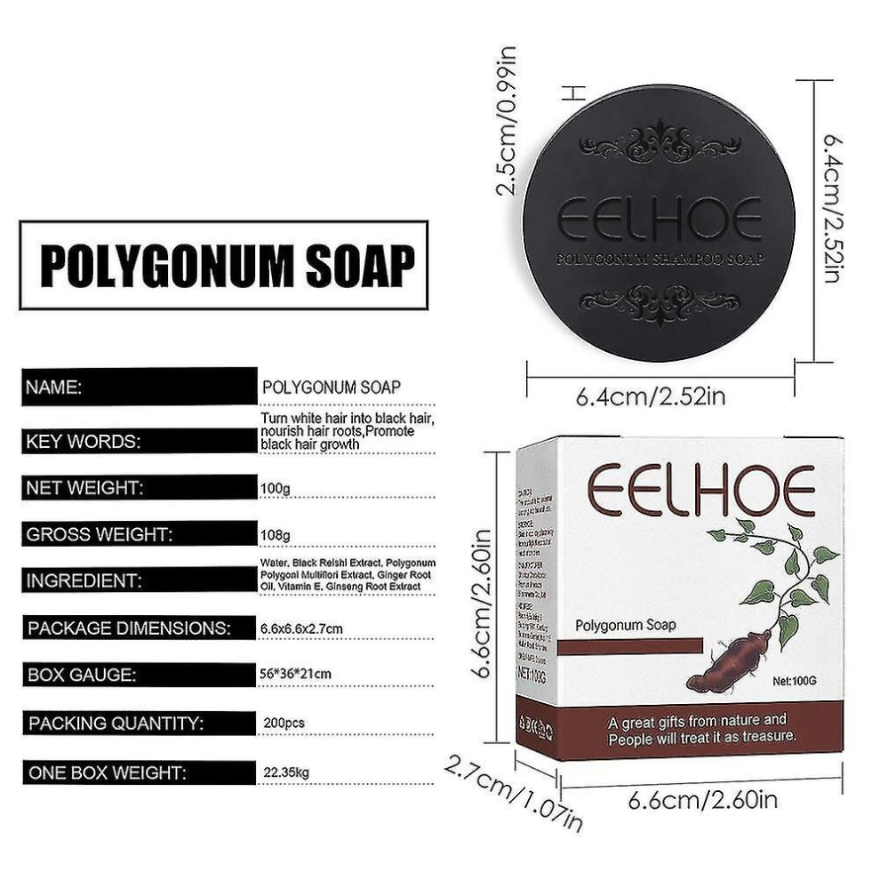 Hair Darkening Shampoo Bar 100g He Shou Wu Shampoo Soap Polygonum Shampoo Bar Soap For Hair Repair Hair Darkening